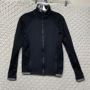 Athleta Andes Hybrid Jacket Women's Size S Black Thumb Holes Full Zip
